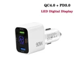 QC4.0 30W + PD3.0 30W LED Digital Display Car Charger - Image 5