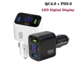 QC4.0 30W + PD3.0 30W LED Digital Display Car Charger - Image 2