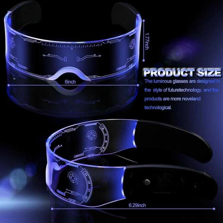 SYA0030181_7.webp LED Visor Glasses Riding glasses Light up Glasses Futuristic Glasses  Modes Honeycomb Neon Luminous Glasses Men Women Adults Rave Cosplay Bar Mardi Gras Party 7 Styles - Image 8