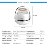Duosi DY-103 USB Rechargeble Electric Facial Cleansing Brush Waterproof Face Deep Pore Cleaning Massager Exfoliator Oil Dirt Blackhead Remove - Image 15