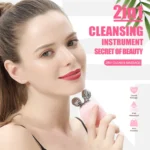 2 in 1 Electric Facial Cleansing Brush Waterproof face Skin Cleansing Massager Silicone Vibration Scrubber Pore Clear Blackhead Remover - Image 2
