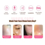 2 in 1 Electric Facial Cleansing Brush Waterproof face Skin Cleansing Massager Silicone Vibration Scrubber Pore Clear Blackhead Remover - Image 3