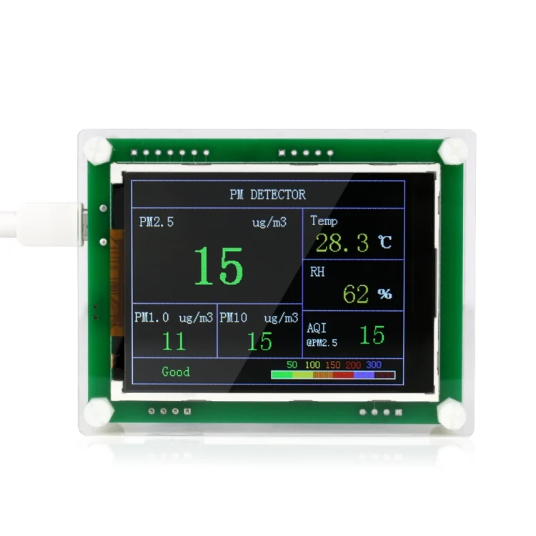 PMS5003  Car PM2.5 Detector Tester Meter Air Quality Monitor Home Car Office Outdoors Gas Thermometer Analysis