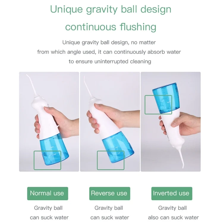 SYA009260_12.webp Wireless Water Floss Cleaner Portable 1400mAh USB-Rechargeable Water Flosser IPX7 Waterproof Oral Irrigator, Water Tank Capacity: 300ML - Image 13