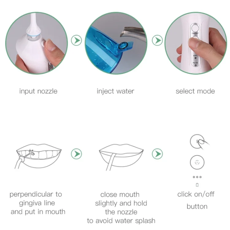 SYA009260_17.webp Wireless Water Floss Cleaner Portable 1400mAh USB-Rechargeable Water Flosser IPX7 Waterproof Oral Irrigator, Water Tank Capacity: 300ML - Image 18