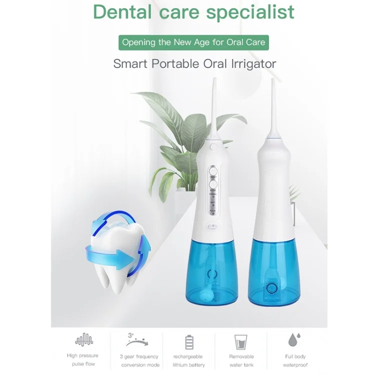 SYA009260_2.webp Wireless Water Floss Cleaner Portable 1400mAh USB-Rechargeable Water Flosser IPX7 Waterproof Oral Irrigator, Water Tank Capacity: 300ML - Image 3