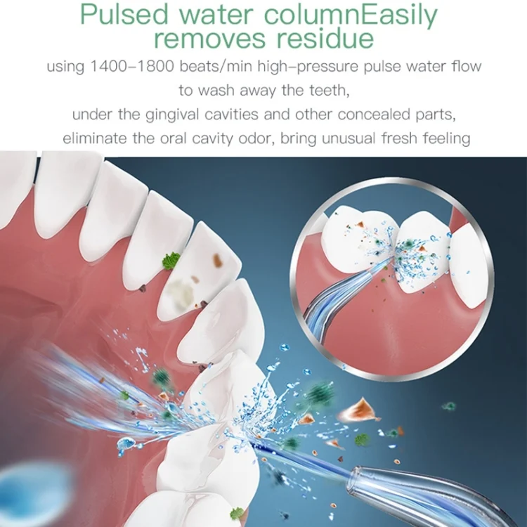 SYA009260_6.webp Wireless Water Floss Cleaner Portable 1400mAh USB-Rechargeable Water Flosser IPX7 Waterproof Oral Irrigator, Water Tank Capacity: 300ML - Image 7