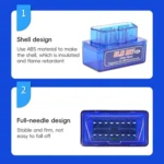 New OBD V2.1 mini ELM327 OBD2 Bluetooth Auto Scanner OBDII 2 Car ELM 327 Tester Diagnostic Tool for Android Windows Symbian - Image 5
