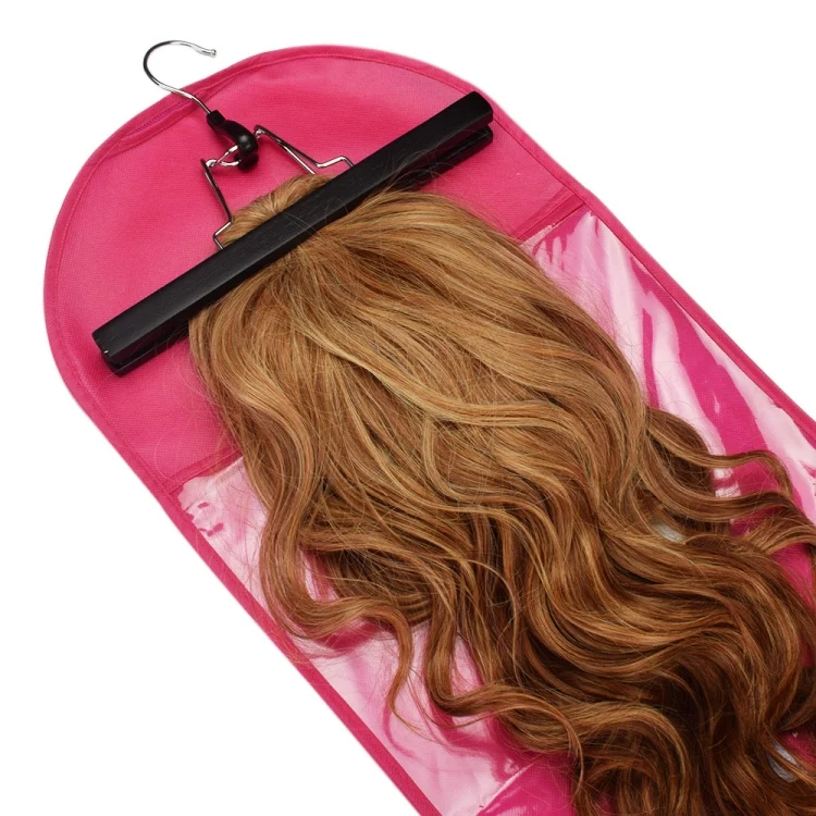 TBD004818301A.webp Hair Extensions Wigs Storage Bag Hanger Dust Proof Protective Storage Holder - Image 1