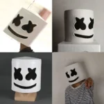 Fashionable Halloween Party Marshmallow Mask Night Club Latex White Mask Adult DJ Cosplay Costume Helmet - Image 4