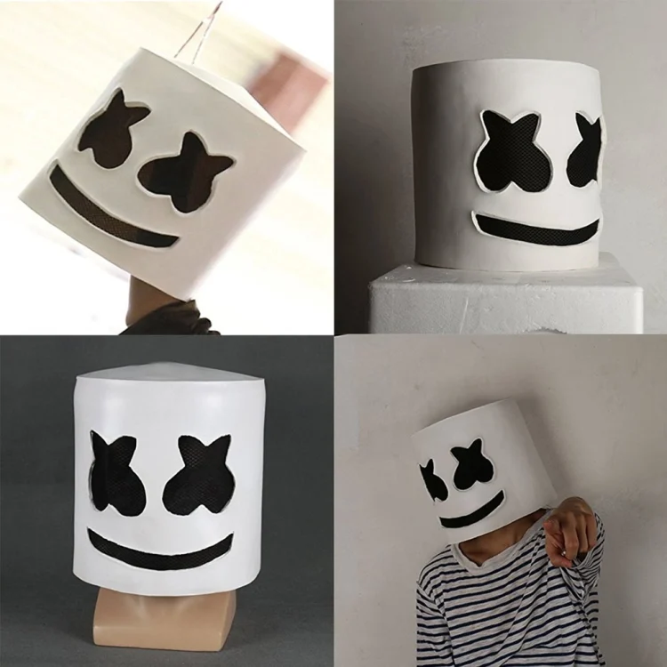 TBD0059231_3.webp Fashionable Halloween Party Marshmallow Mask Night Club Latex White Mask Adult DJ Cosplay Costume Helmet - Image 4