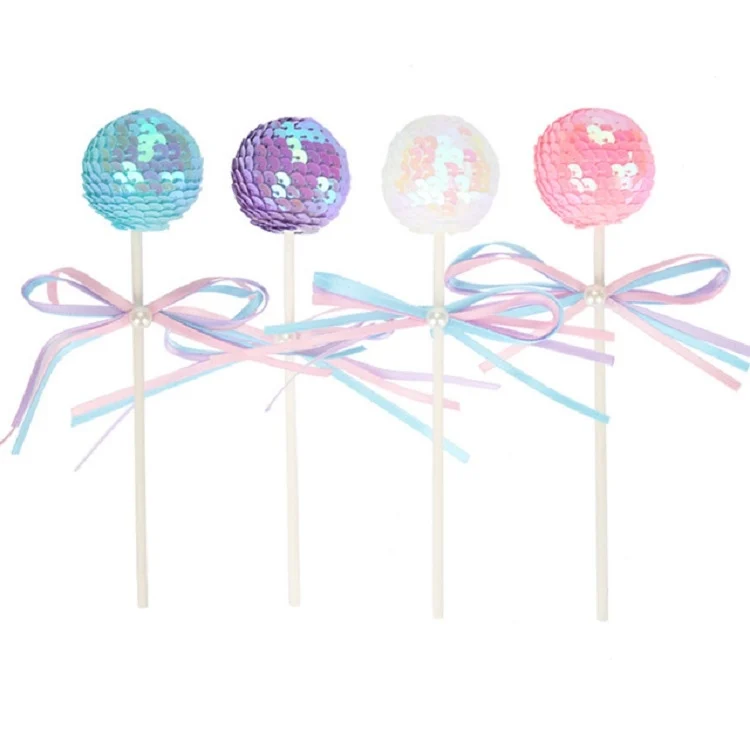 TBD0101305201A_4.webp Ribbon Bow Sequin Ball Cake Party Dessert Inserted Card - Image 5