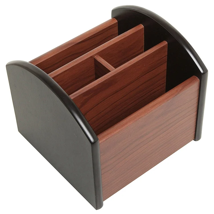 TBD01015026.webp 4-compartment Wooden Storage Box Pen Holder - Image 1