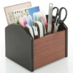 4-compartment Wooden Storage Box Pen Holder - Image 4