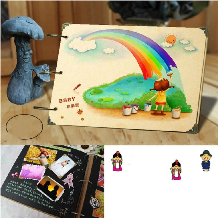 TBD0102320201A_1.webp 10 inch DIY Paste Retro Loose-leaf Iron Hoop Photo Album - Image 2