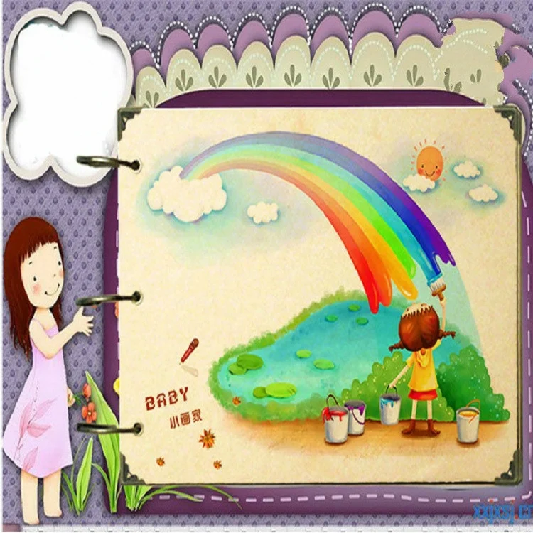 TBD0102320201A_2.webp 10 inch DIY Paste Retro Loose-leaf Iron Hoop Photo Album - Image 3