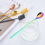 2 PCS Stainless Steel Spoon Creative Coffee Spoon Bar Ice Spoon Gold Plated Long Stirring Spoon - Image 6