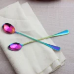 2 PCS Stainless Steel Rainbow Long Handled Coffee Scoops Cold Drink Stirring Spoon for Dessert Cake - Image 3