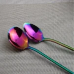 2 PCS Stainless Steel Rainbow Long Handled Coffee Scoops Cold Drink Stirring Spoon for Dessert Cake - Image 5