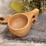 Hand Made Wood Tableware Green Wooden Cup - Image 6