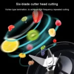 Multifunctional Juicer Rotatory Extractor Cup Portable USB Charge Juicer Blender with 6 Blades - Image 12