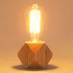 Solid Wood Decoration LED Night Light Modern Minimalist Warm Bedroom Bedside Lamp Small Table Lamp without LED Bulbs, EU Plug