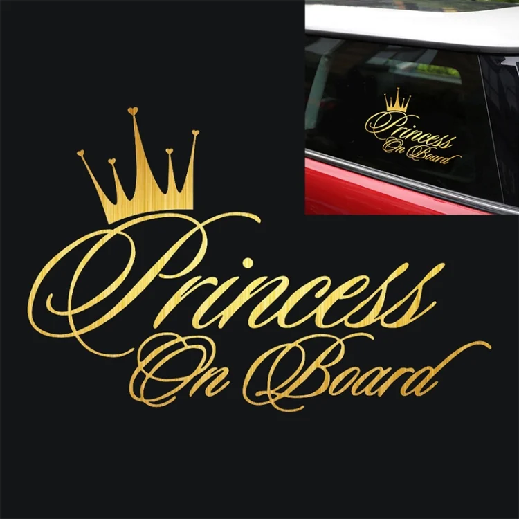 Princess Baby Pattern Car Decal Reflective Laser Vinyl Car Sticker, Size: 16.5x10.9cm