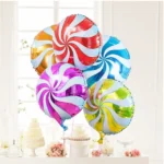 5 PCS Round Candy Lollipop Aluminum Film Balloon for Wedding Party Decoration - Image 3