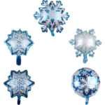 5 PCS Snowflake Shaped Holiday Decoration Aluminum Film Balloon - Image 3