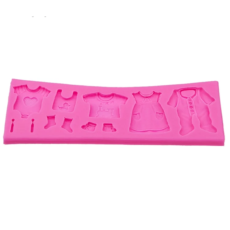 TBD01086221_2.webp 2 PCS Baking Mold Baby Shoes Fondant Cake Mold Kid Clothes Silicone DIY Chocolate West Point Mold - Image 3