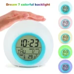 Round Color Light Gradient Alarm Clock Perpetual Calendar Clock - Image 2