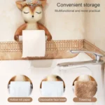 Punch-free Cartoon Animal Creative Home Roll Bathroom Wall-mounted Tissue Box - Image 6