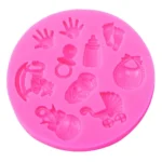 2 PCS Baby Hand Foot Shape DIY Mold Fondant Silicone Cake Chocolate Mold Baking Tool
