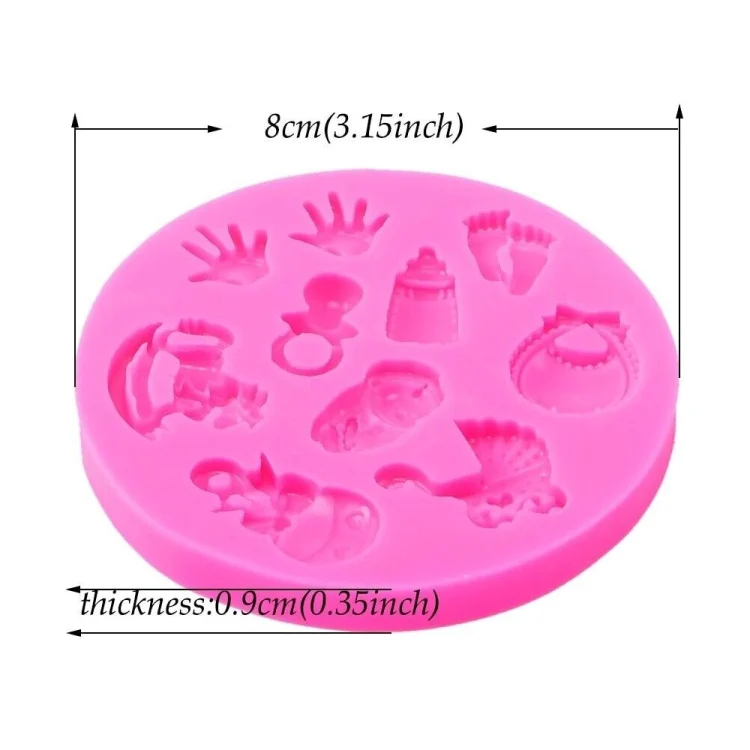 TBD01123044_1.webp 2 PCS Baby Hand Foot Shape DIY Mold Fondant Silicone Cake Chocolate Mold Baking Tool - Image 2
