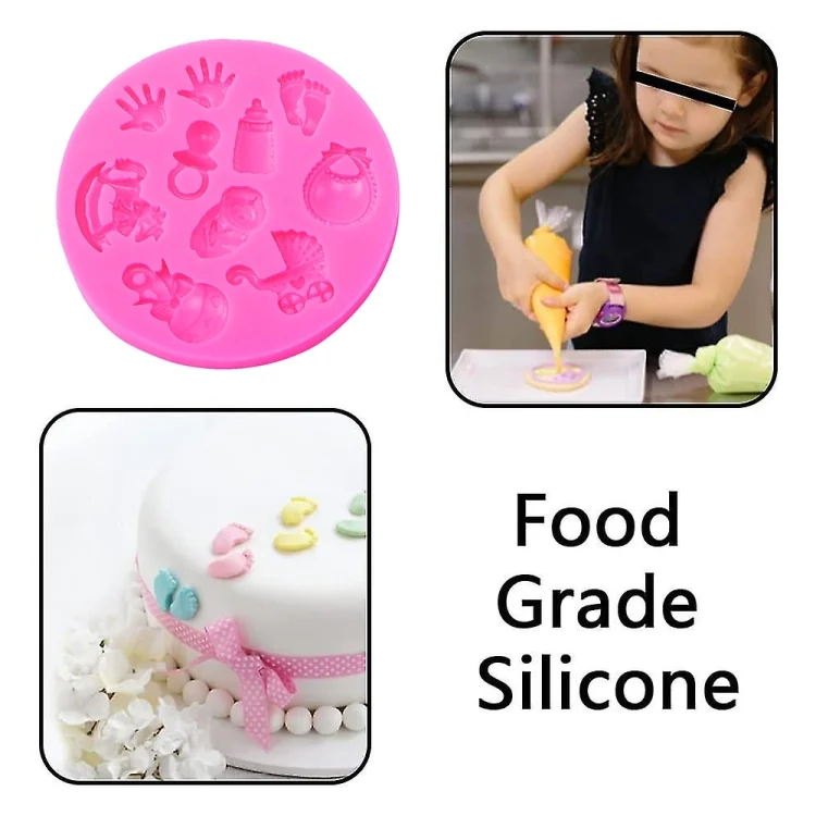TBD01123044_2.webp 2 PCS Baby Hand Foot Shape DIY Mold Fondant Silicone Cake Chocolate Mold Baking Tool - Image 3