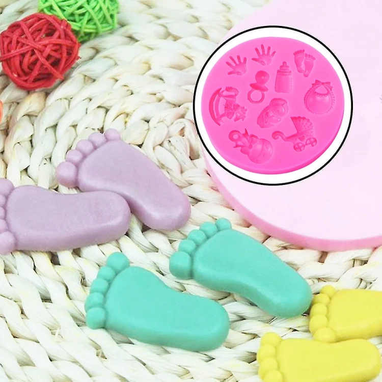 TBD01123044_4.webp 2 PCS Baby Hand Foot Shape DIY Mold Fondant Silicone Cake Chocolate Mold Baking Tool - Image 5
