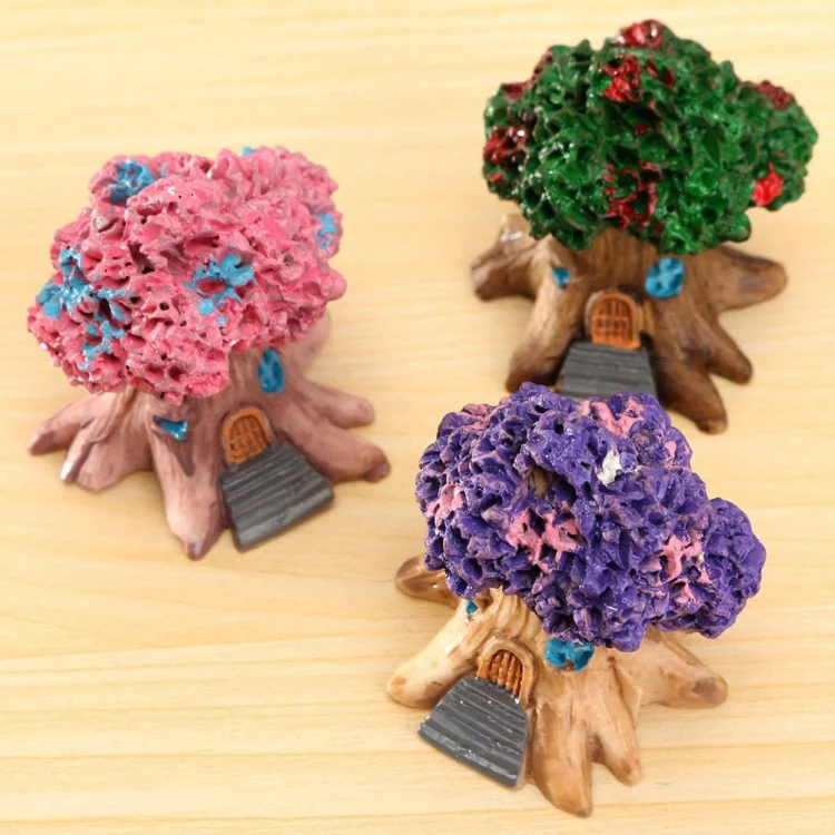 TBD0112455201A_3.webp Micro Landscape Flower Pot Decoration Fleshy Cartoon Construction Toy Big Tree House Resin Decoration - Image 4