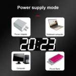 LED Digital Clock Living Room Wall Clock Creative WIFI Clock US Plug - Image 11