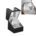 Leather Single Watch Box Electric Motor Watch Shaker Automatic Watch Shaker ,US Plug