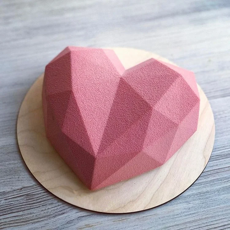 TBD01129818_1.webp 3 PCS Diamond Love DIY Cake Silicone Mold Sponge Baking Tool Chiffon Mousse Dessert Mold - Image 2