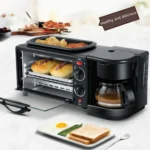 3 in 1 Electric Breakfast Machine Multifunction Coffee Maker + Frying Pan + Mini Oven  Household Bread Pizza Oven - Image 7