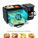 3 in 1 Electric Breakfast Machine Multifunction Coffee Maker + Frying Pan + Mini Oven  Household Bread Pizza Oven - Image 9