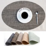 PVC Oval Shape Dining Table Mat Heat Insulation Non-Slip Placemats Disc Bowl Tableware Pads - Image 3