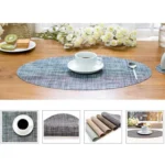 PVC Oval Shape Dining Table Mat Heat Insulation Non-Slip Placemats Disc Bowl Tableware Pads - Image 4