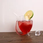 300ML Creative Glass Mug Milk Cup with straw Cold Drink Cup Juice Mug Wine Glass - Image 2