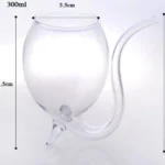 300ML Creative Glass Mug Milk Cup with straw Cold Drink Cup Juice Mug Wine Glass - Image 4