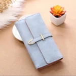 Women Purse Thread Plaid Leather Fashion Design With Polyester Phone Bag Long Slim Ladies Wallet
