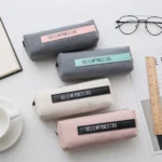 Creative School Pencil Case Simple Solid Color Large Pen Bag - Image 3