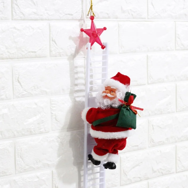 TBD01157030_1.webp Santa Claus Climb The ladder Electric Plush Toys Stuffed Electronic Music Animal Doll Christmas Toy - Image 2