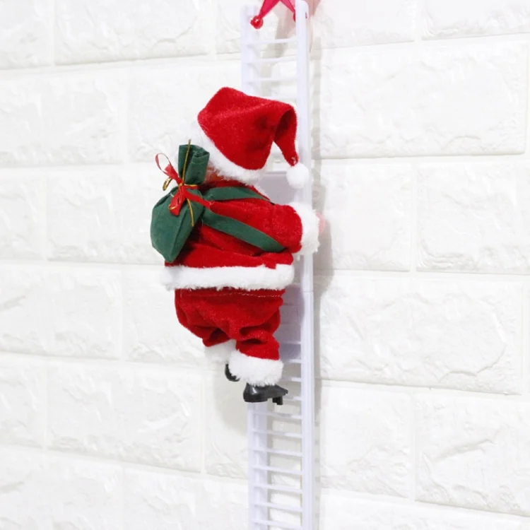 TBD01157030_2.webp Santa Claus Climb The ladder Electric Plush Toys Stuffed Electronic Music Animal Doll Christmas Toy - Image 3